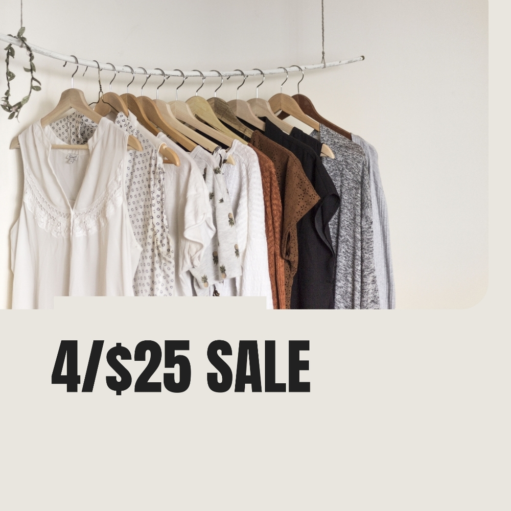 4 for $25 sale